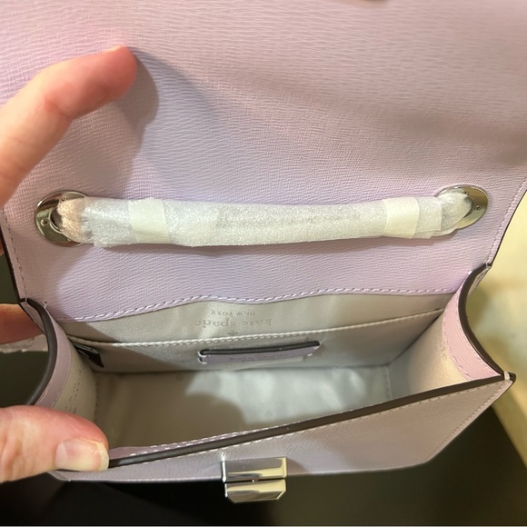 Kate Spade Phoebe Turnlock Mini Flap Crossbody Light Frozen Lilac MSRP $329 - Picture 9 of 17